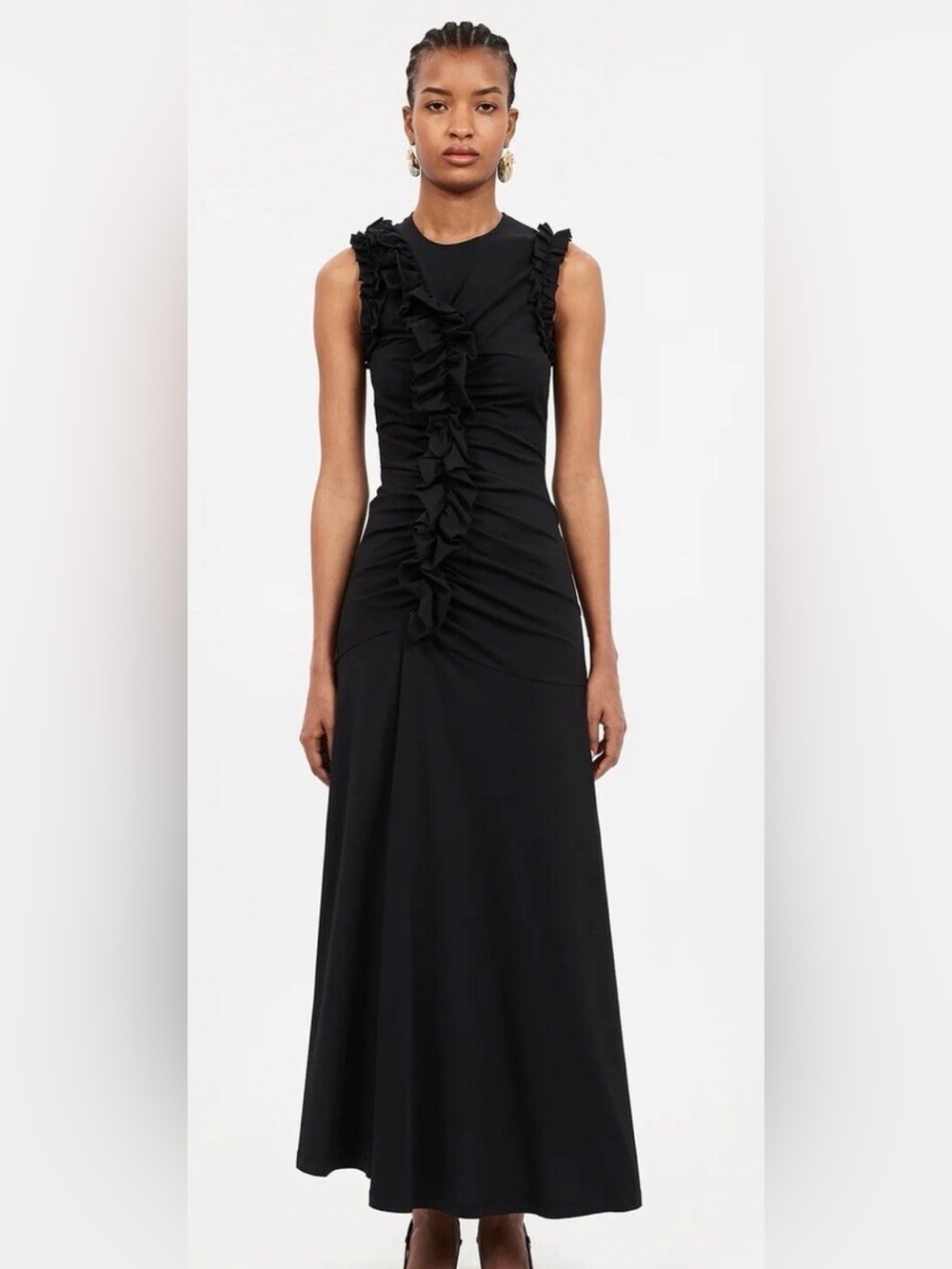 Ulla Johnson Bendetta Ruffle Dress Black Maxi